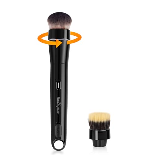 360¡Æ Rotating Makeup Brush with 2 Replaceable Brush Heads, 2 Adjustable Speeds, Fast and Smart Electric Makeup Application, Time-Saving, Valentines Day Gifts