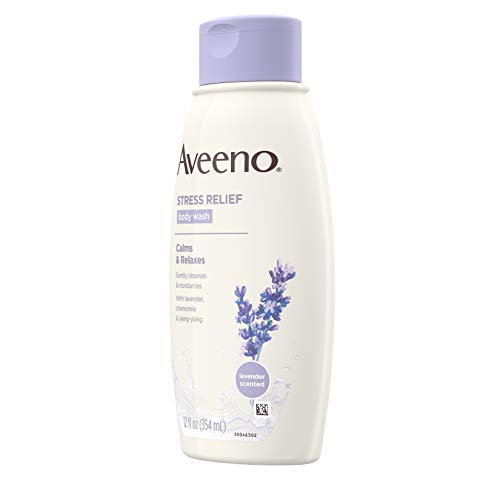 Aveeno Stress Relief Body Wash with Soothing Oat, Lavender, Chamomile & Ylang-Ylang Essential Oils, Hypoallergenic, Dye-Free & Soap-Free Calming Body Wash, 12 fl. Oz (Pack of 3)