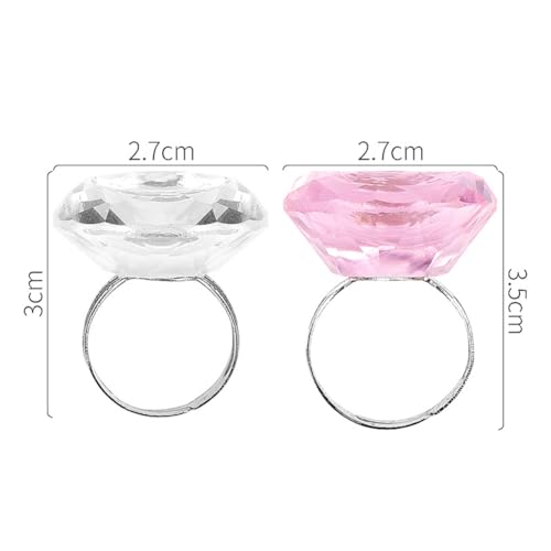 2PCS Crystal Eyelash Glue Ring Holder Eyelash Glue Extension Rings Eyelash Nail Art Pigment Glue Ring Tray Eyelash Cosmetic Beauty Tool Accessories(Pink,Clear)