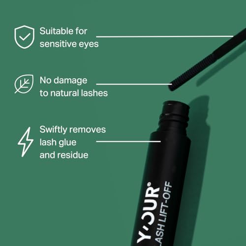 Y'OUR Powerful Eye Lash Lift-Off: Falsies & Wisps Extensions Remover; False Individual Lashes Bond Seal & Cluster Glue Cleanser. Easy, with Mascara Wand. DIY At Home, Gifts for Women