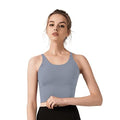 Redqenting Longline Sports Bra for Women with Removable Padded,Sexy Criss Cross Back Strappy Yoga Bras Workout Tank Tops
