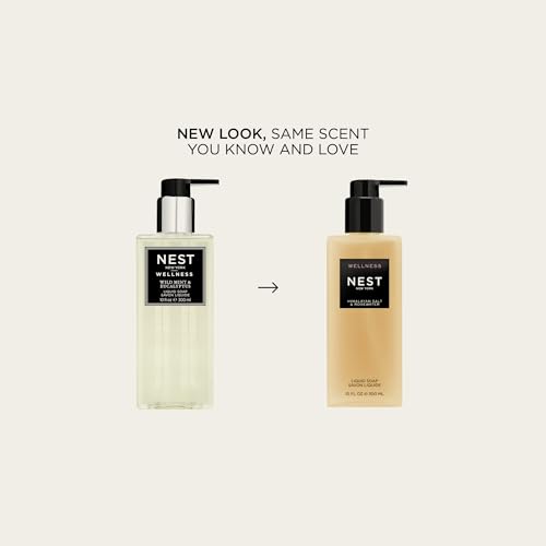 NEST New York Liquid Soap, Himalayan Salt & Rosewater - 10 fl oz - Cleanses & Nourishes Skin - Approx. 300 Pumps Per Bottle - Gluten Free & Cruelty Free (Pack of 2)