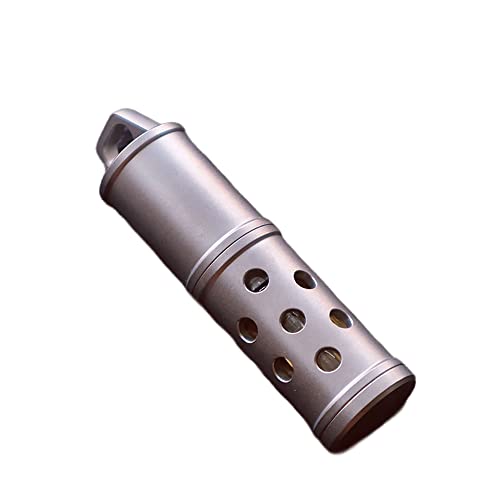 EDC Titanium Perfume Case and Make-Up Bottle and Glass Storage Jar Can be Used as A Keychain Small Items or Pendant