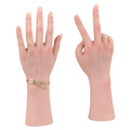 Realistic Life Size Silicone Female Hand Mannequin for Jewelry Display Nail Art Practice Photography Flexible Fingers Durable Lifelike Fake Hand Model (Left Hand Without Skeleton, Nude)