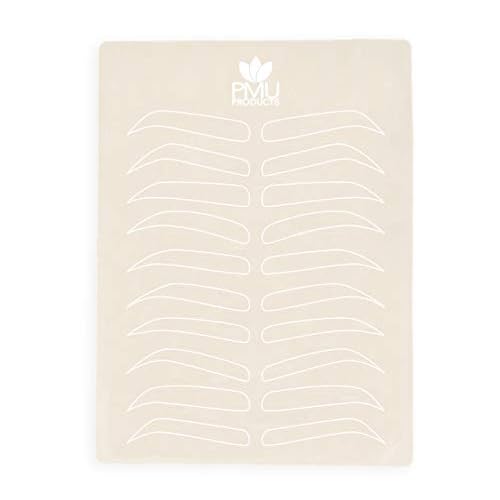 Premium Microblading Practice Skin Double-Sided | Professional Realistic Hairstroke Tattoo Latex | Special Eyebrow Designs For Cosmetic Tattooing (White - 5)