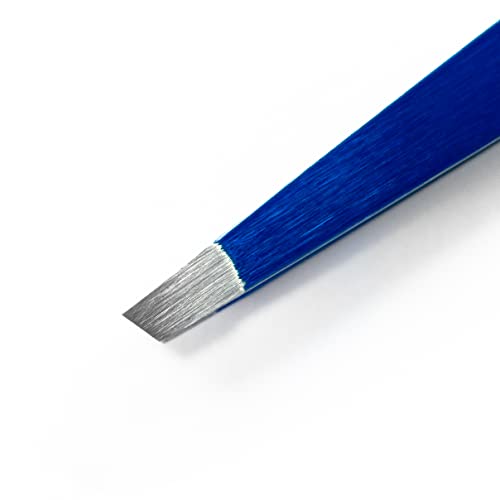 Italy - Deluxe Slant Tip Tweezers, Stainless Steel, for Eyebrow Shaping and Removing Hair from Face and Body