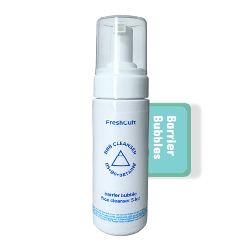 FreshCult Barrier Care Cleanser BBB Foaming Facial Wash for Sensitized Barrier and Retinoid Recovery - B5, B6, Betaine - SLS & Fragrance-Free