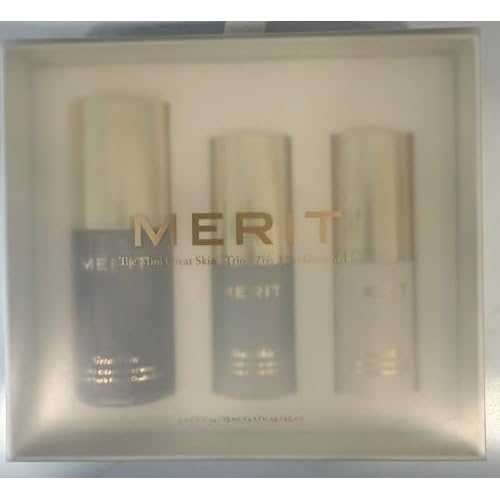 MERIT The Mini Great Skin Trio ? Limited Edition Skincare Set with Double Cleanse Face Wash (15 ml), Instant Glow Serum (15 ml), and Priming Moisturizer (50 ml)