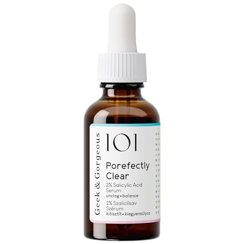 Geek & Gorgeous ? Porefectly Clear ? Lightweight Gel Exfoliant with 2% Salicylic Acid (BHA) & Sarcosine ? Helps Unclog Pores & Reduce Excess Oil ? For Oily & Combination Skin ? 1 oz