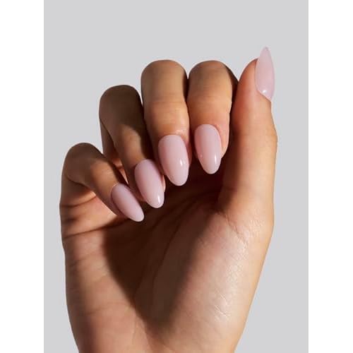 Press On Nails - Salon U-ltimate¢â | Bare Milk, Short Almond Nails, Reusable | 16 sizes - 32 Nails Kit with Glue and Sticky Tabs