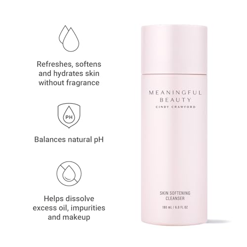 Meaningful Beauty Skin Softening Cleanser (Non-Foaming, Oil Free, Fragrance Free Wash), 6 Fl Oz