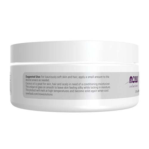 NOW Solutions, Coconut Oil, Naturally Revitalizing For Skin and Hair, Conditioning Moisturizer, Convenient Travel Size, 3-Ounce