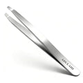 Professional Slant Tweezers for Eyebrows & Facial Hair - Precise Aligned Stainless Steel Remover with Storage Case