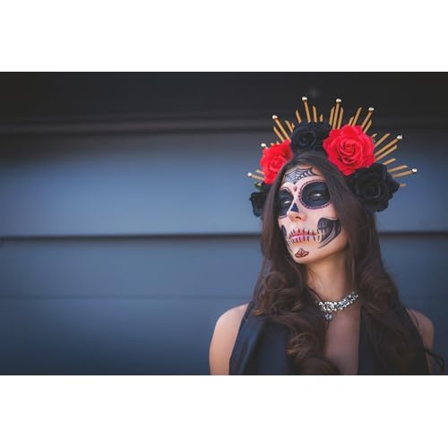 2 x La Catrina Face Halloween Temporary Tattoo, Dia de los Muertos