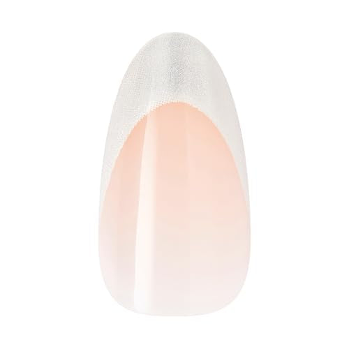 KISS CORE Magnetic French Tip Press On Nails, Patchouli, White, Medium, 32 Count