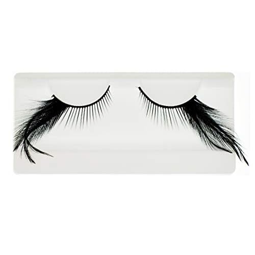EMILYSTORES Black-Wing Faux-Feather Costume Eye Lashes For Black Swan Cosplay Halloween Dramatic Eyelashes Party Looking 1 Pair