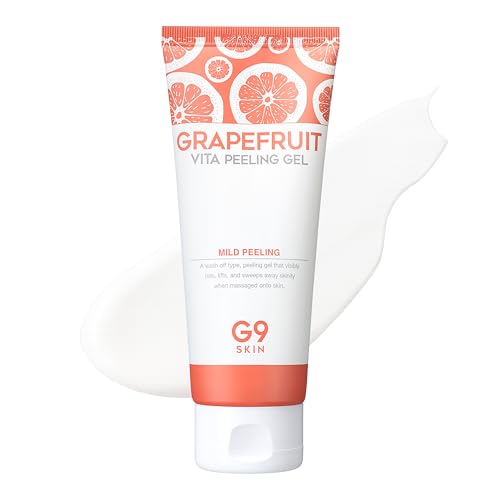 G9SKIN Grapefruit Vita Peeling Gel (150ml/5.07fl.oz) - entle Exfoliating Face Scrub with AHA, BHA & Vitamin C, Radiance&Smoothing Facial Peel for Dead Skin & Pore Care