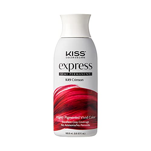 KISS Express Semi-Permanent Hair Color 100mL (3.5 US fl.oz) (2 Pack, Crimson)