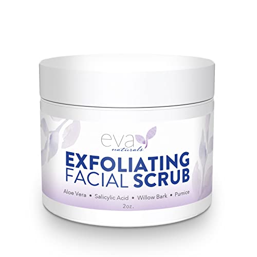 Eva Naturals Exfoliating Facial Scrub ? Gentle Microdermabrasion Face Exfoliator with Pumice & Botanical Extracts ? Facial Wash to Clear Blackheads, Acne, and Dead Skin for Smooth, Radiant Skin - 2 oz