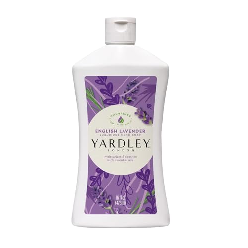 Yardley London English Lavender Liquid Hand Soap Refill 16 oz Bottles, 4 Pack ? Moisturizing Hand Wash with Soothing Lavender Scent