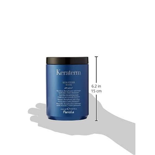 Fanola Keraterm Deep Conditioning Hair Mask - Keratin Hair Treatment for Frizz Control - Detangling & Hydrating - Ideal for Straightened & Chemically Treated Strands - Lightweight Formula (1000 ml)