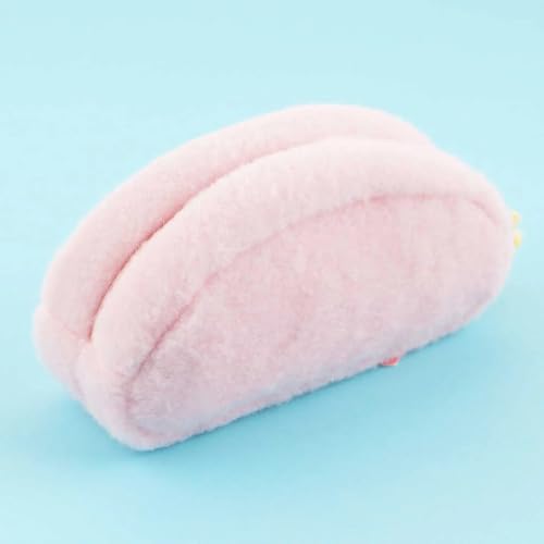 Kirby Fluffy Cosmetic Case (Smile) ? 7.5-Inch Soft Plush Makeup Pouch with Zipper and Star Charm