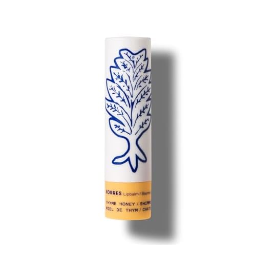 KORRES Lip Butter Stick Thyme Honey Shimmer, Hydrating Lip Balm with Greek Hypericum Balsam Oil, Moisturizing & Subtle Tint for Soft Lips, Lip Care for Women & Men, 0.17 oz