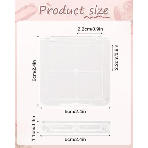 EORTA 12 Pieces Empty Makeup Palettes Box 4 Grids Eyeshadow Pigment Tray Women Refillable eyeshadow Lipstick Blush Highlighters Container Clear Square Pans for Lip Eyeshadow Paints