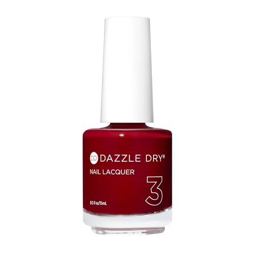 Dazzle Dry Nail Lacquer (Step 3) - C.E.O. - A deep wine red full coverage cream. (0.5 fl oz)