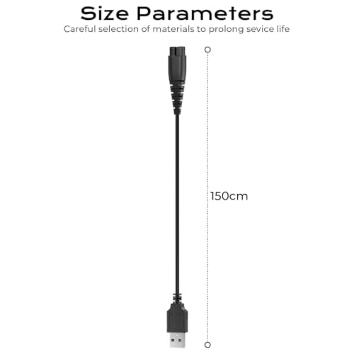 Amzpas Charger Cord for Hatteker Cordless Beard Trimmer Hair Clippers RFC-588 RFC-598 RFC-690 RFC-692 RFC-696 RSCX-7568 RSCX-9598 Electric Shaver Razor Power Adapter Supply