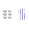 FLAMINGO Women's 5-Blade Razor Refills (6ct) & Facial Razors with Single Blade (4ct) Bundle