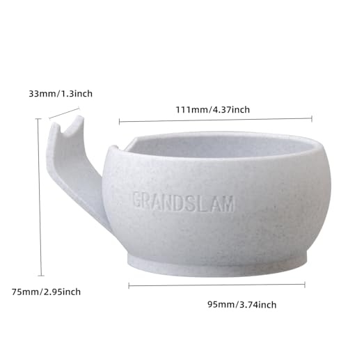 Grandslam Shaving Bowl with Ridges, Shaving Mug with Brush Stand, Shaving Soap Bowl for Shaving Cream and Soap, Durable & Holds Heat Longer, Rich & Thick Lather, Great for Traveling and Use at Home