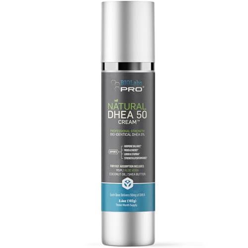 BIOLABS PRO Dhea Cream - Bioidentical Natural Dhea for Women Or Men - 50mg Per Dose - Three Month Supply - Luxury Bottle - 3.6oz