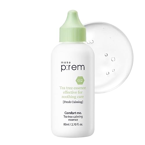 [make p:rem] Comfort me. Tea tree calming essence | soothing essence | lightweight and watery essence | Quick-Absorbing | essence for sensitive skin | 80ml, 2.70 fl.oz. | MAKEP:REM makeprem