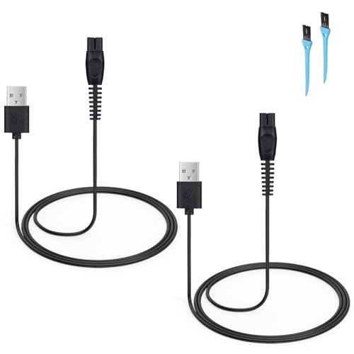 2-Pack One Blade Charger for Phillips Norelco QP2724 QP2834 MG5910 X3001 Shaver, 5V Electric Razor USB Charging Cord