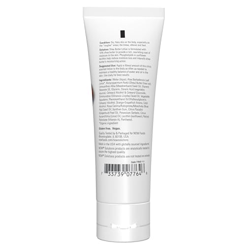 NOW Solutions, Shea Butter Lotion, Intense Moisture for Extremely Dry Rough Skin, 4-Ounce