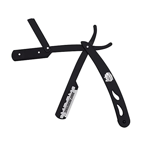 The Shave factory Straight Edge Razor Kit - with Single | Stainless Steel razors for men from the Factory (Black / Barber No23 50ml Cologne 100 Derby Professional Blades) 1.0 Count