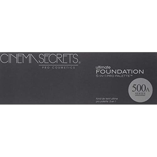Cinema Secrets Ultimate Foundation 5-in1 Palette - Buildable Coverage, Long-Wear Matte Finish, Paraben-Free, Color Correct, Contour & Highlight with Buildable Full Coverage