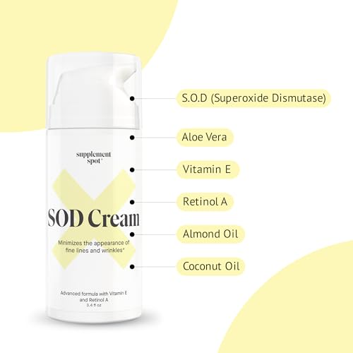 Superoxide Dismutase (SOD) Anti-Aging Cream - Face Moisturizer for Fine Lines & Wrinkles, Smooth & Firm Skin, Youthful Glow, Antioxidant-Rich Skincare, (3.4 oz 2 Pack)
