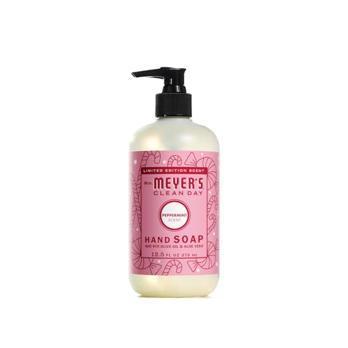 Mrs. MEYER'S CLEAN DAY Hand Soap 12.5 Fl Oz 4 Count (Variety Pack), Gingerbread + Iowa Pine + Peppermint + Snow Drop