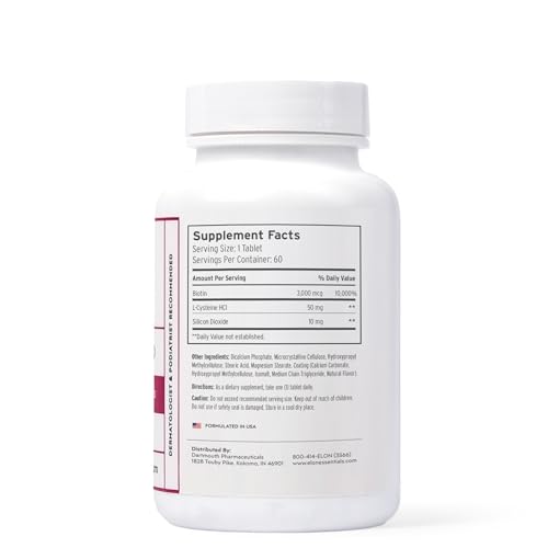 Elon Matrix Plus 3000 Biotin Vitamins for Nail Strengthening and Growth (120 Day Supply) - Healthy & Strong Nails - Biotin Supplement - Extended Release