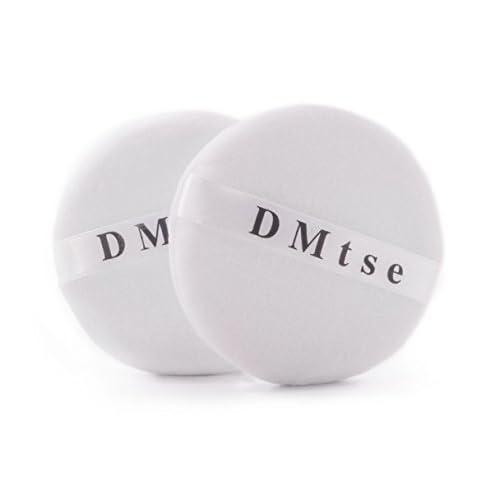 DMtse Set of 6 Round Velour Powder Puff Soft in White