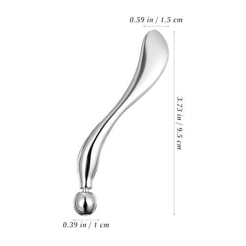 Zinc Alloy Eye Cream Spoon for Eye Fatigue Relief and Facial Massage - Multi-Functional Beauty Tool for Skincare Application (Silver)