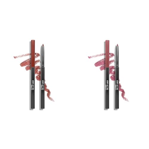 wet n wild Lip Liner Perfect Pout Matte Retractable Gel Lip Liner Pencil 2-Pack, Red Bare To Comment and Purple Lay Down the Mauves