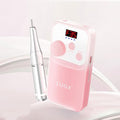 L'UGX Nail Drill Machine 35000RPM ? Rechargeable Electric Nail File with LED Display, Portable Efile Nail Drills for Acrylic Gel Nails, Cordless Nails Drill for Beginners & Pros-Pink