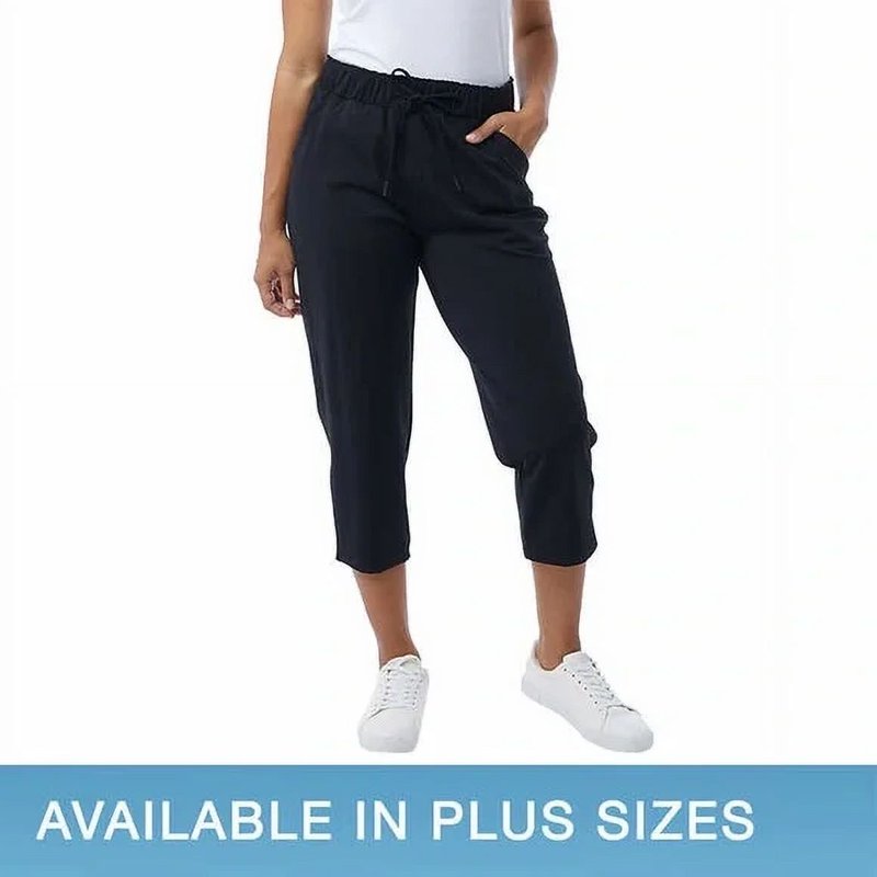 Ladies' Pull-On Active Capris - Black, Small Workout Cropped Pants