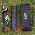 Outdoor Volleyball Net Set with Adjustable Steel Poles and Carrying Bag - 32 ft Official Size Ball