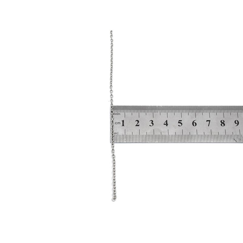 Jewelry Making Silver Metal Oval Cable Chain 100 Inches - 3 Pack