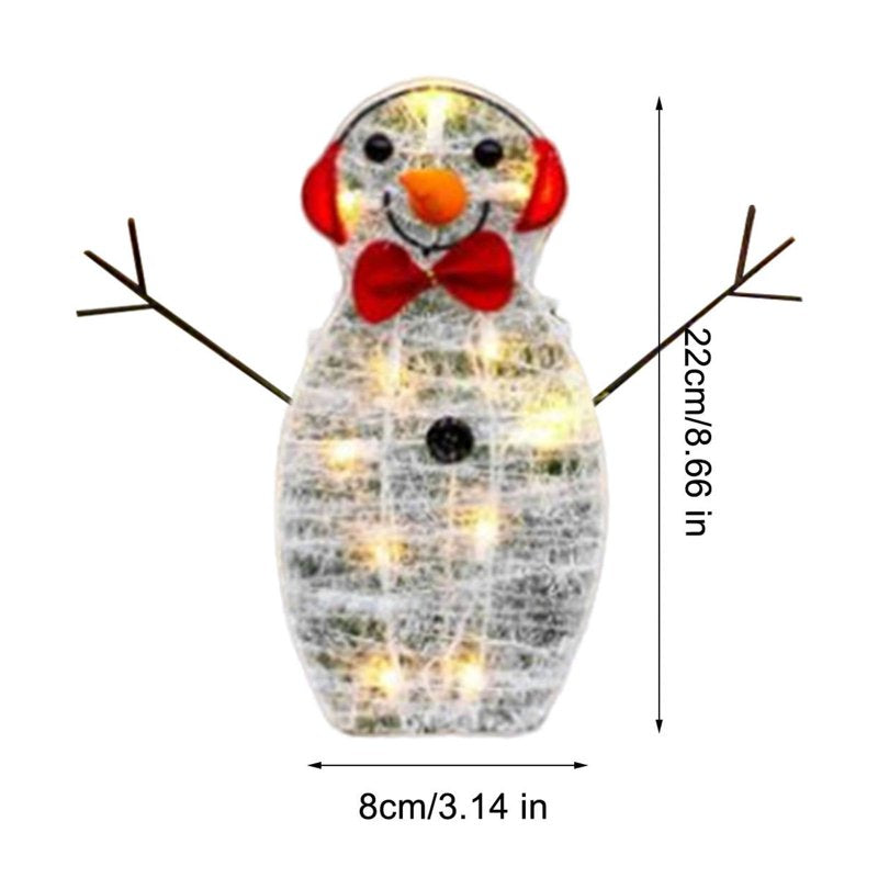 Christmas Snowman Outdoor Decor Set - Illuminated Yard Garden Holiday Scene