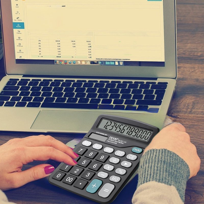 Office Desk Calculator with Large Buttons Dual Power Solar Battery